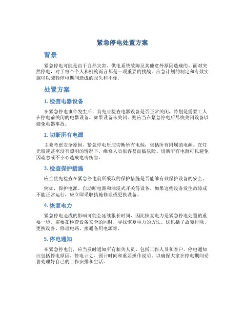 紧急停电处置方案