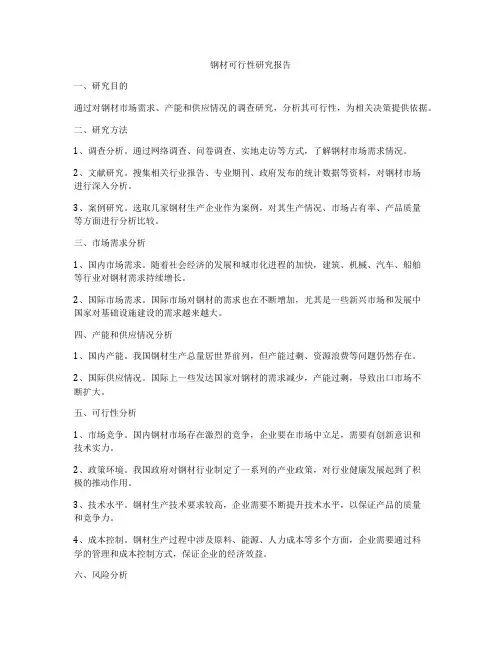 钢材可行性研究报告