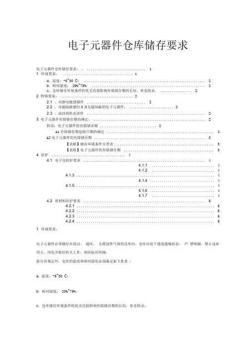 电子元器件仓库储存要求
