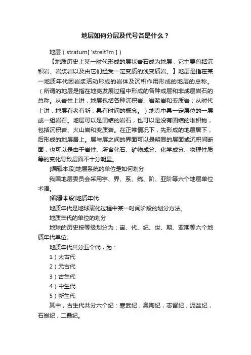 地层如何分层及代号各是什么？