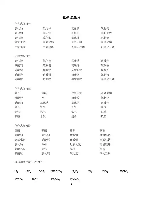 化学式练习