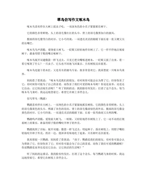 翠鸟仿写作文啄木鸟