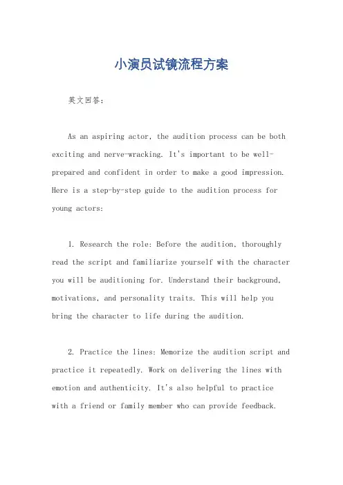 小演员试镜流程方案