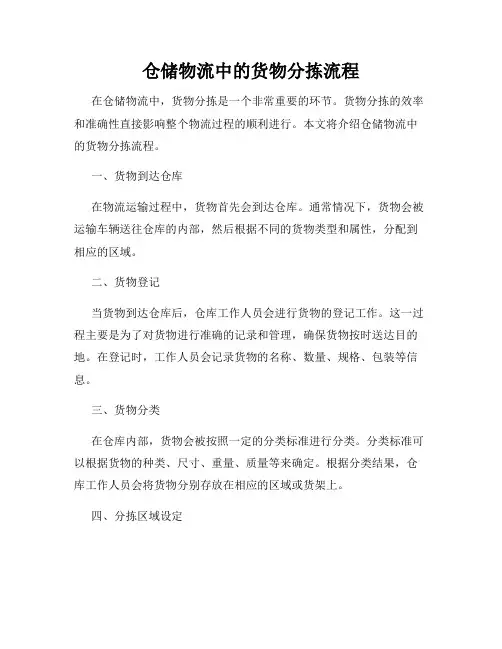 仓储物流中的货物分拣流程