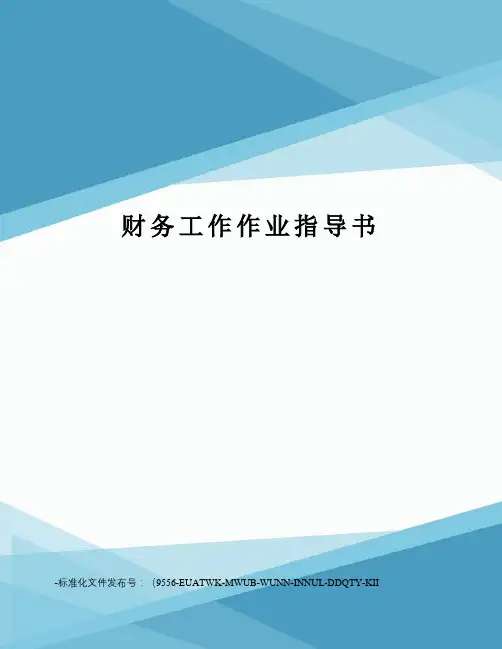 财务工作作业指导书