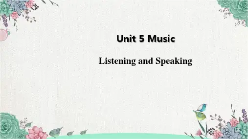 英语人教必修第二册Unit5Period 1 Listening and Speaking课件