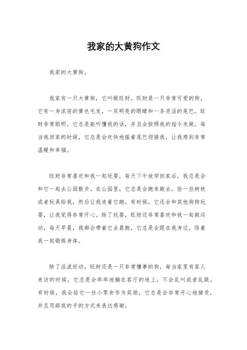 我家的大黄狗作文