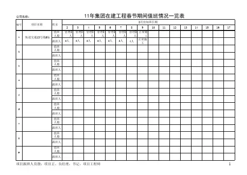 单位春节项目值班表.xls