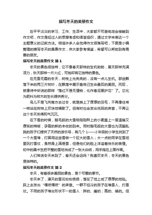 描写冬天的美景作文（精选33篇）