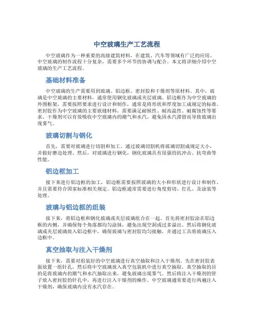 中空玻璃生产工艺流程