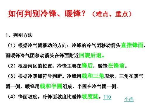 冷锋暖锋准静止锋