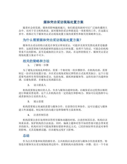 媒体突击采访现场处置方案