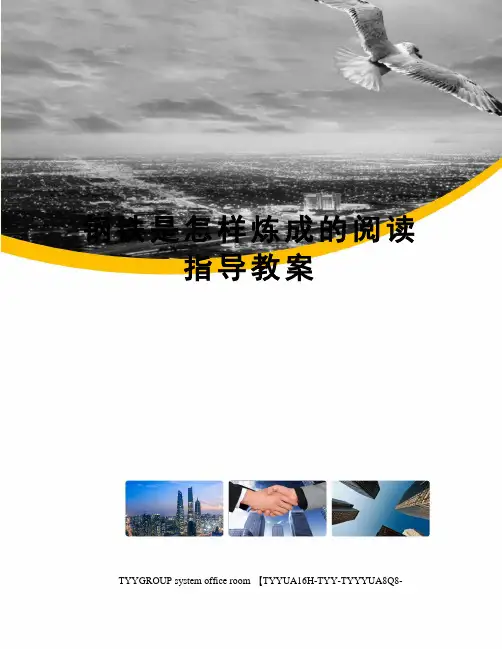 钢铁是怎样炼成的阅读指导教案