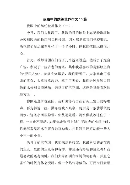 我眼中的缤纷世界作文15篇