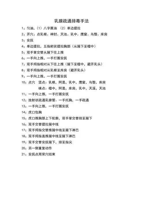 乳腺疏通排毒手法