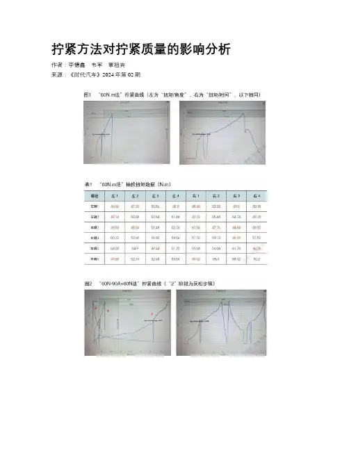 拧紧方法对拧紧质量的影响分析