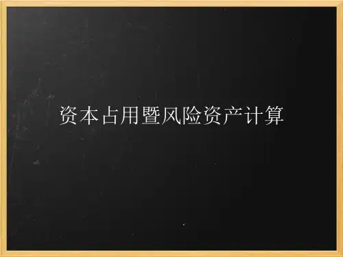 资本占用暨风险资产计算