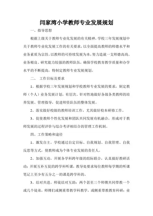 教师专业发展规划 2