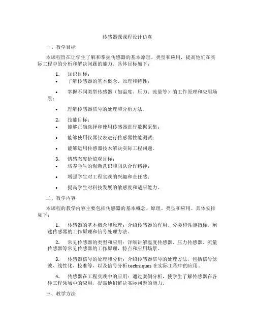 传感器课课程设计仿真