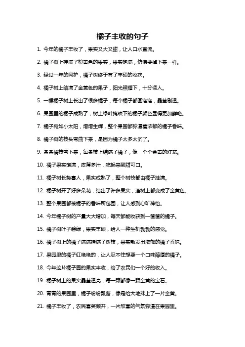 橘子丰收的句子