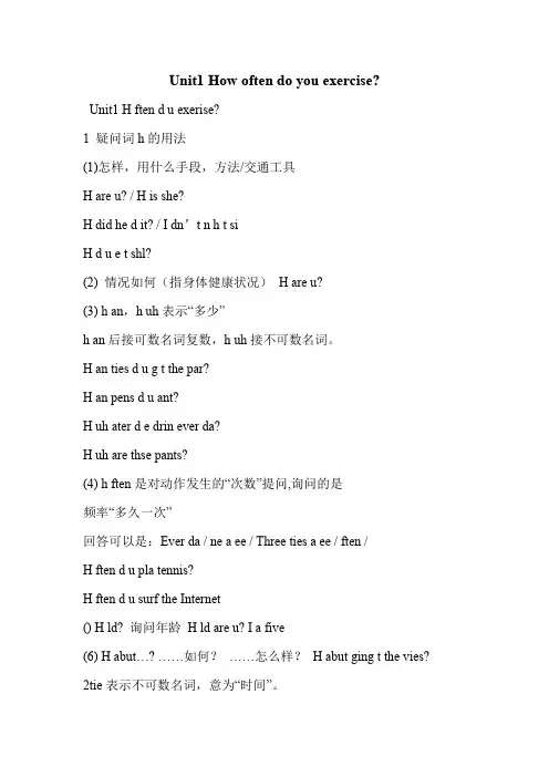 Unit1 How often do you exercise-