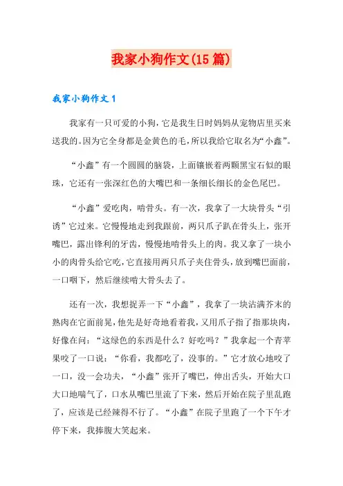 我家小狗作文(15篇)