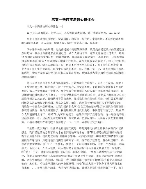 三支一扶岗前培训心得体会