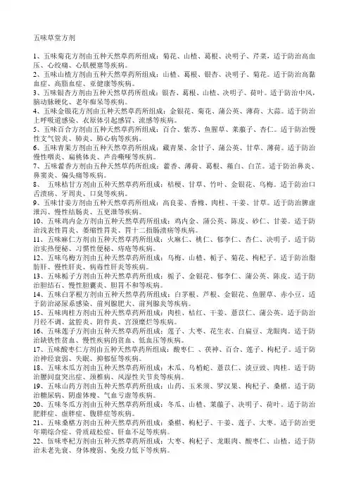 五味草堂方剂