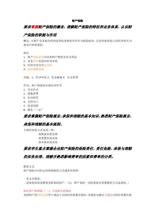财产保险复习