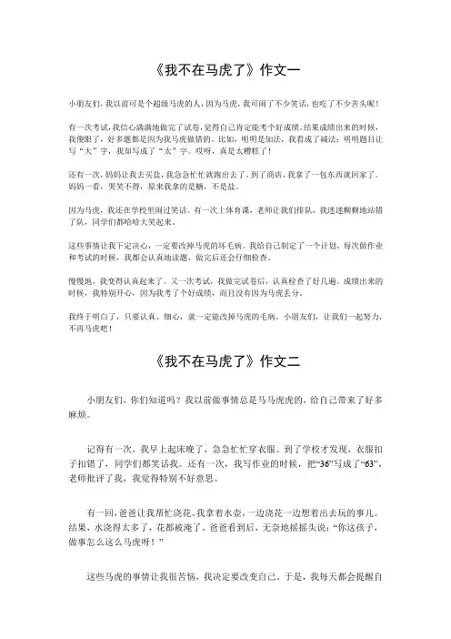 我不在马虎了作文考试