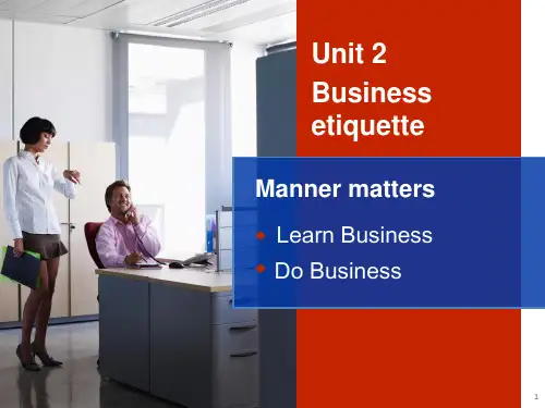 Unit 2 Business etiquette