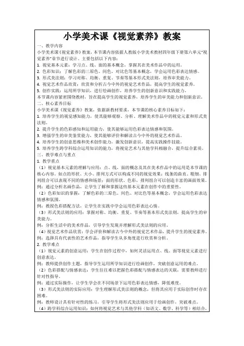 小学美术课《视觉素养》教案