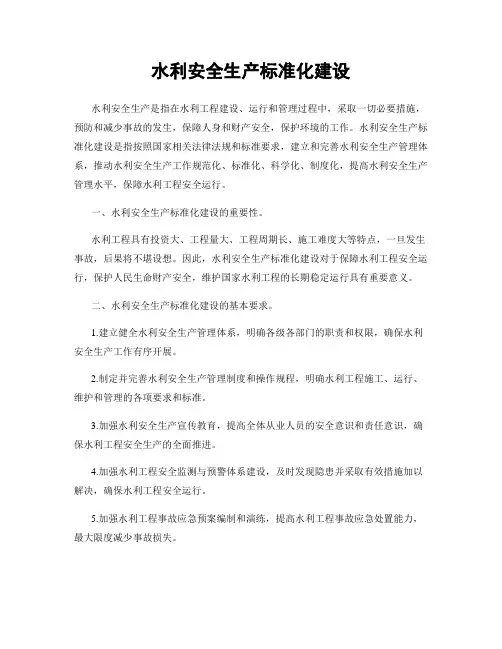 水利安全生产标准化建设