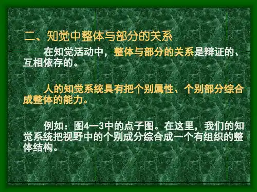 普通心理学(北师大精品课程)16 知觉中整体与部分的关系