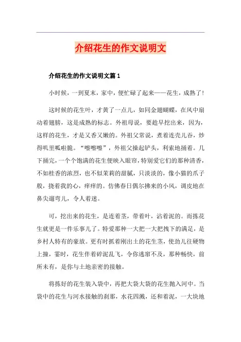 介绍花生的作文说明文