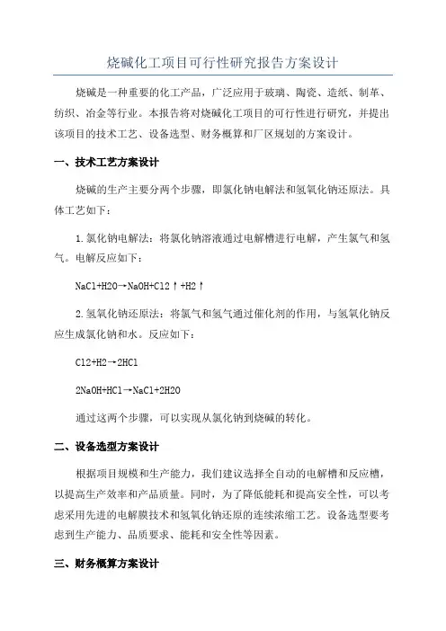 烧碱化工项目可行性研究报告方案设计