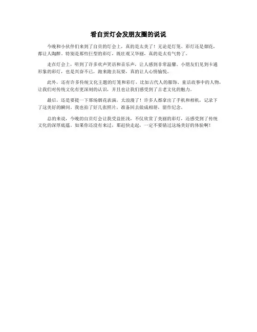 看自贡灯会发朋友圈的说说