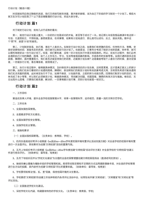 行动计划（精选11篇）