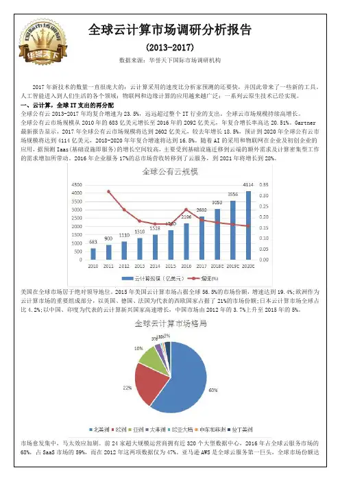 (2013-2017)全球云计算市场调研分析报告