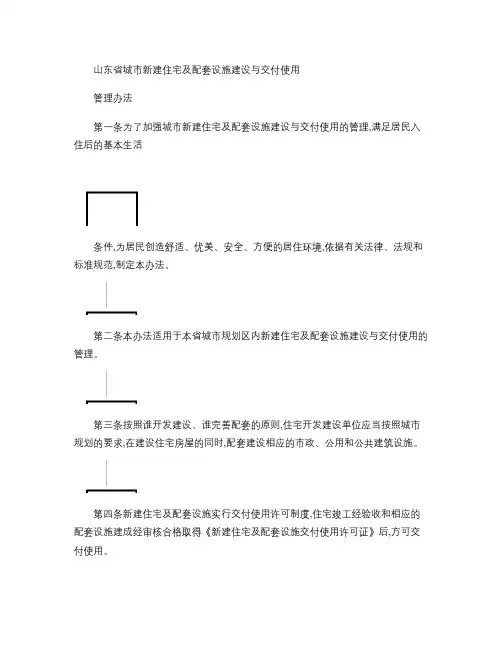(交房)山东省城市新建住宅及配套设施建设与交付使用管理办法_