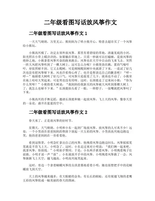 二年级看图写话放风筝作文