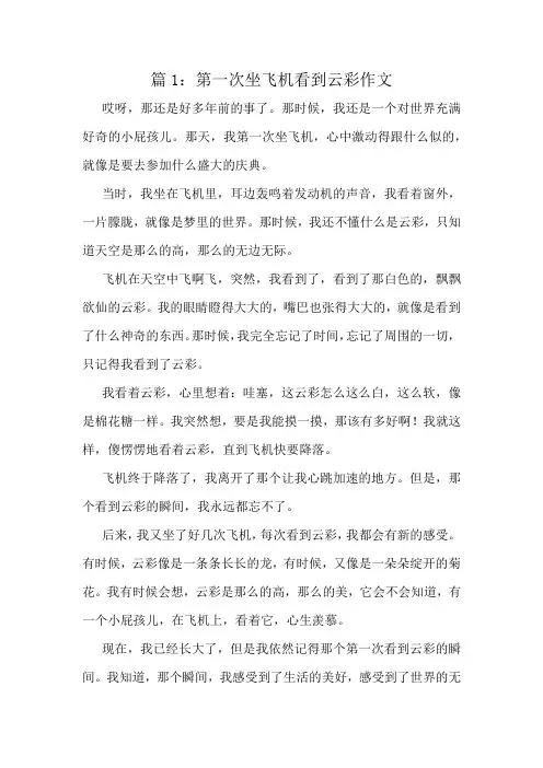 第一次坐飞机看到云彩作文精选8篇