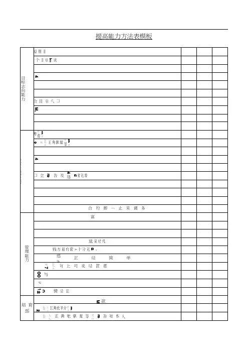 提高能力方法表模板