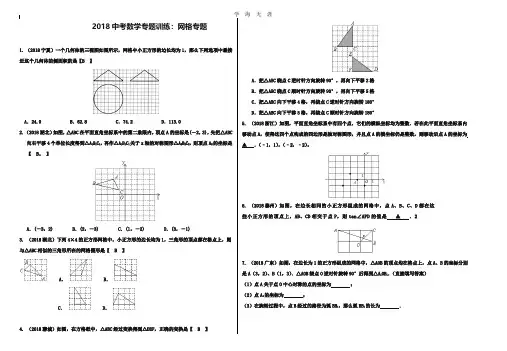 中考数学专题训练：网格问题(含答案).pdf