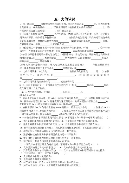 中考物理必考专题五