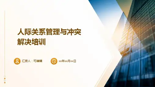 人际关系管理与冲突解决培训ppt