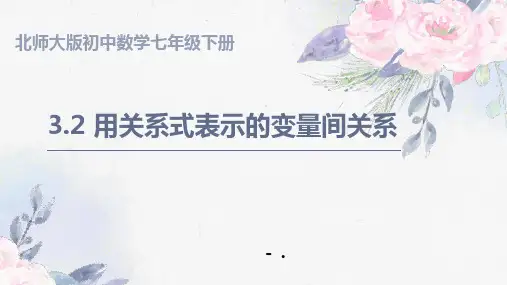 《用关系式表示的变量关系》变量之间的关系PPT课件