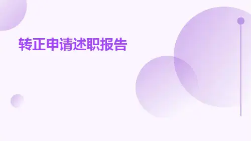 转正申请述职报告PPT