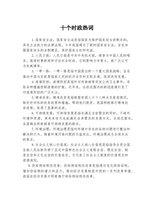 十个时政热词