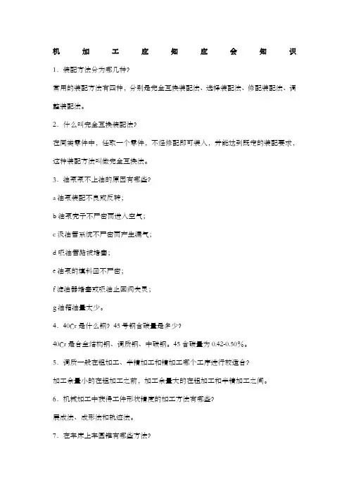 机加工应知应会